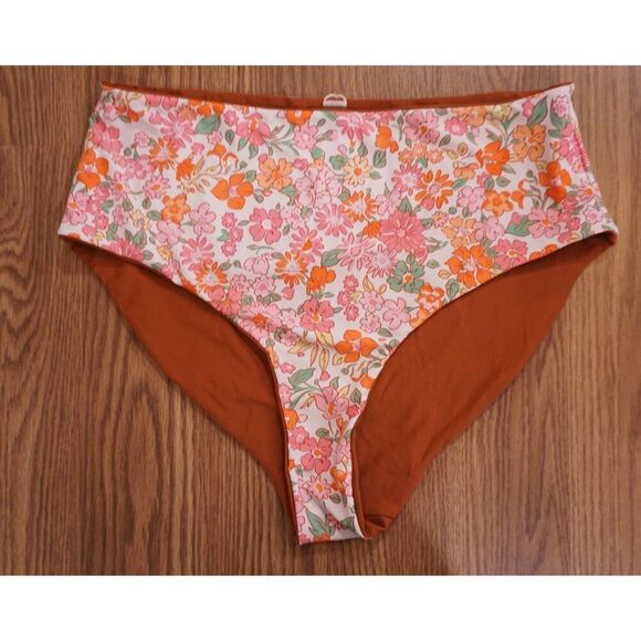 Herseas High-Waisted Bikini Set - Floral Reversible Bottom, Size 2XL, NWOT - Picture 10 of 12